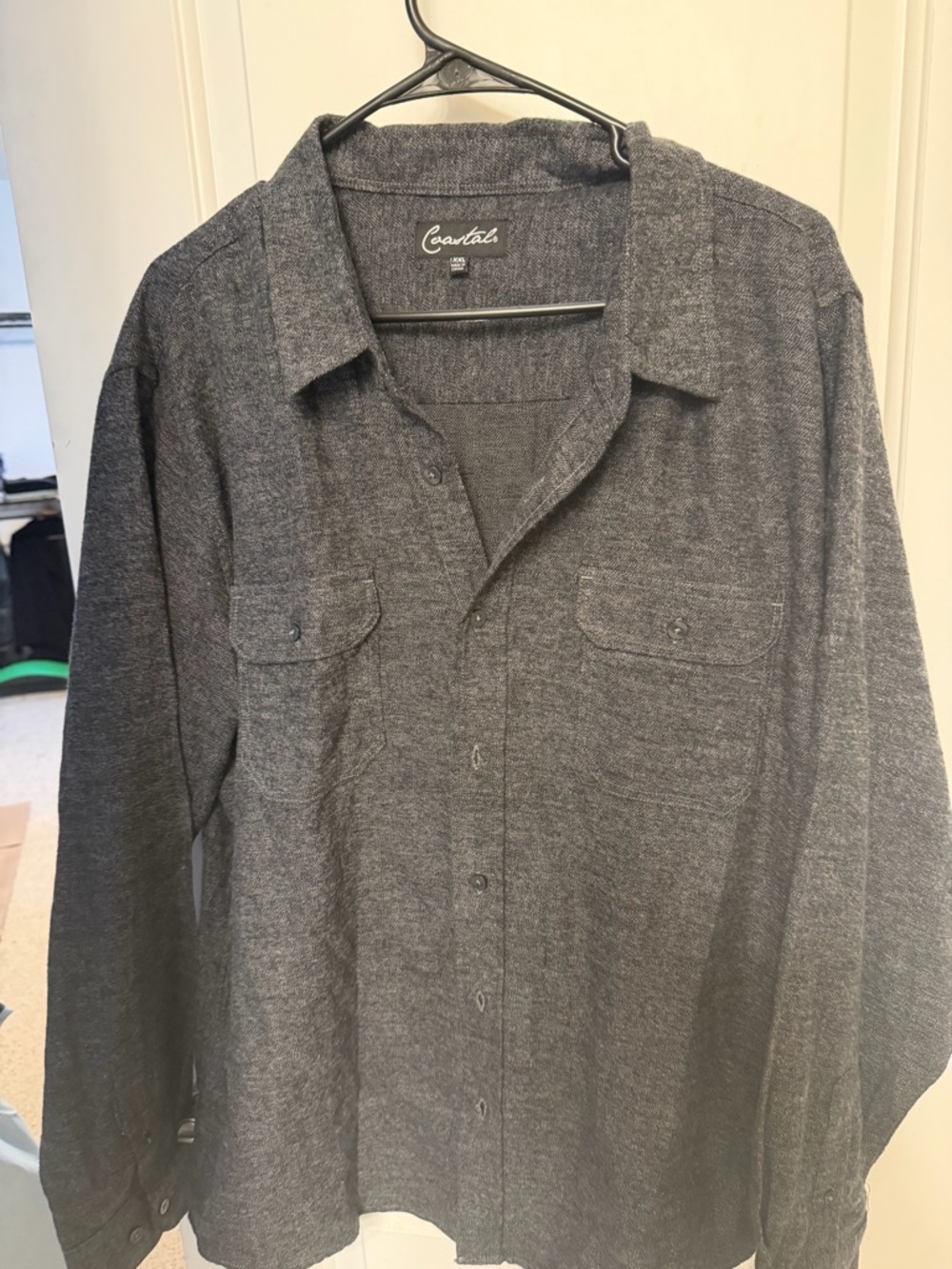 Coastal Men’s Casual Button-Down Shirt - Gray